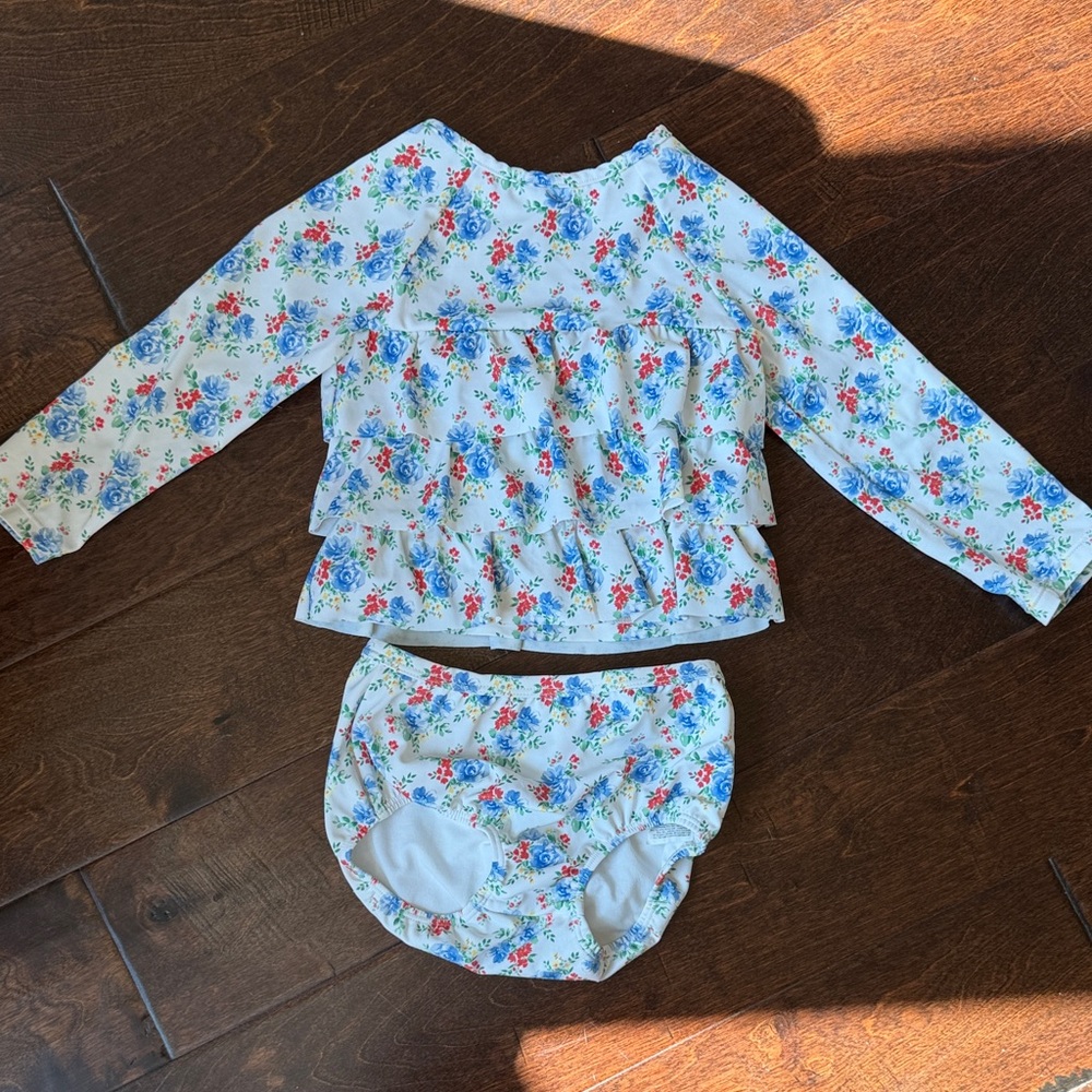 Janie & Jack 2 Piece Swim Suit Floral 18-24M